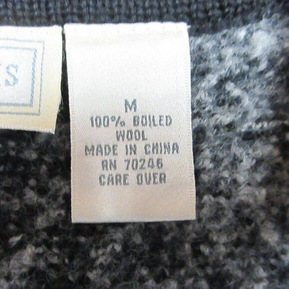 STUDIO WORKS Gray White Wool Vest Jacket Womens Sz M Floral Paisley Full Zip Up - Picture 5 of 9